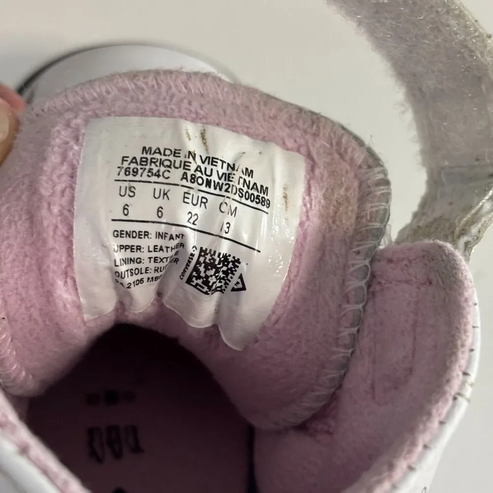 Converse All Star Panda Chuck Taylor Hi Top White Pink Toddler Girls Size 6